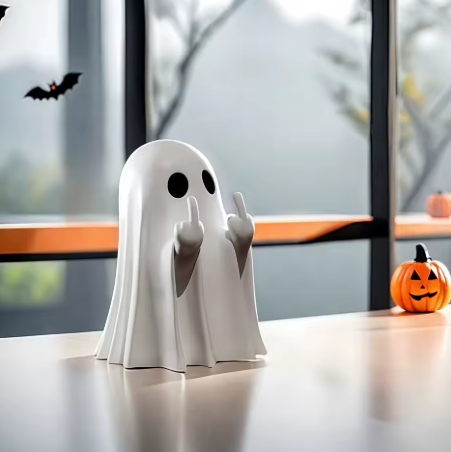 Middle Finger Ghost Statue